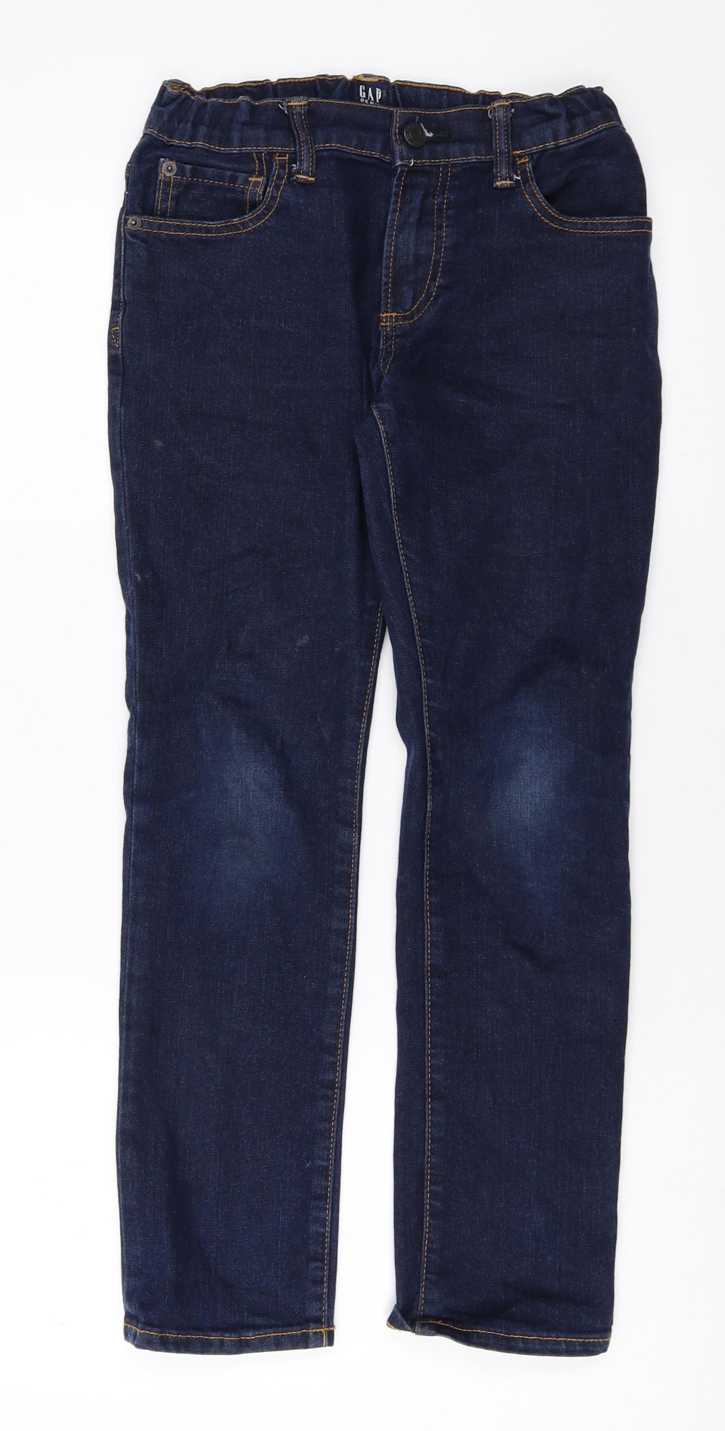 Gap Boys Blue Cotton Straight Jeans Size 10 Years Regular Zip