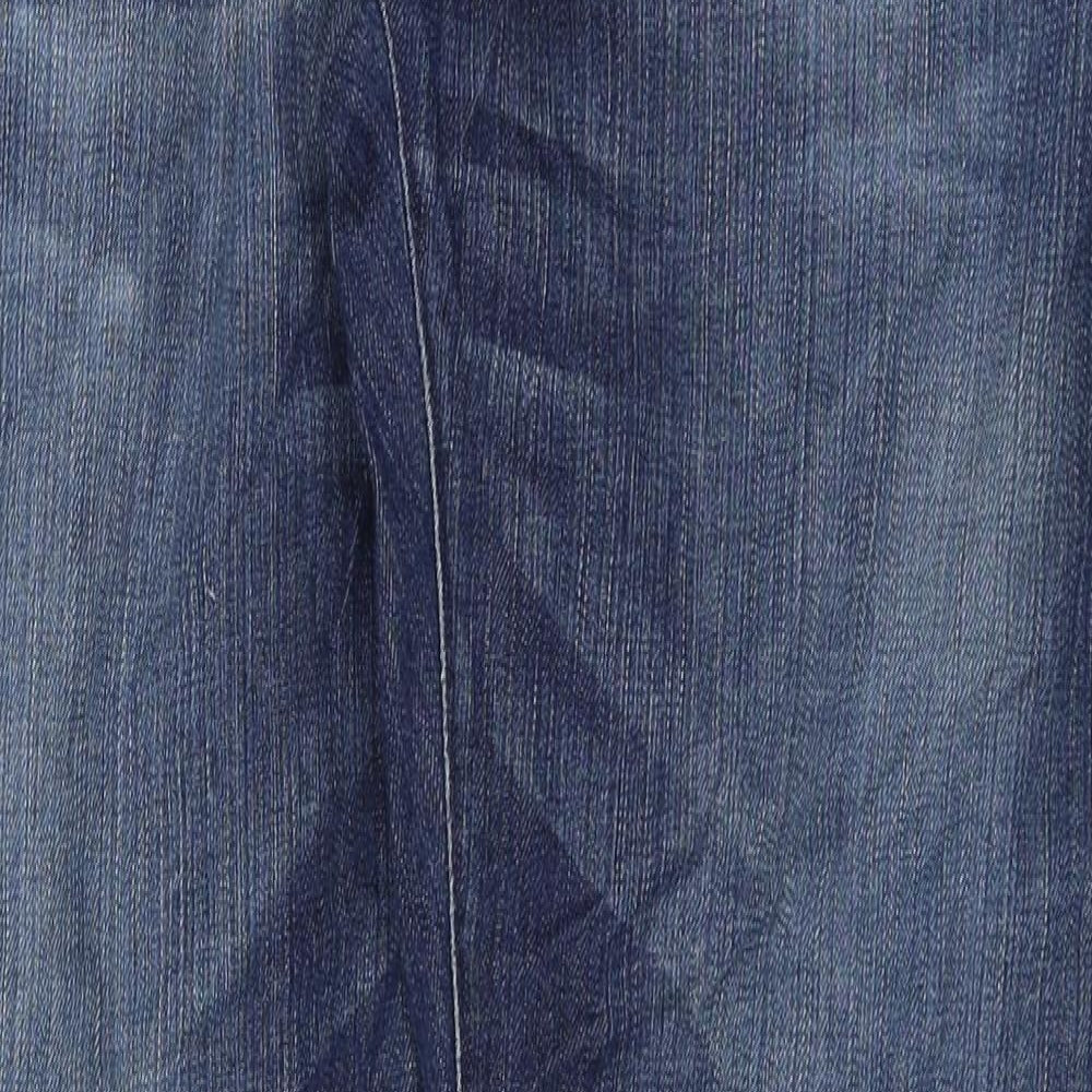 Preworn Mens Blue Cotton Straight Jeans Size 36 in Regular Zip