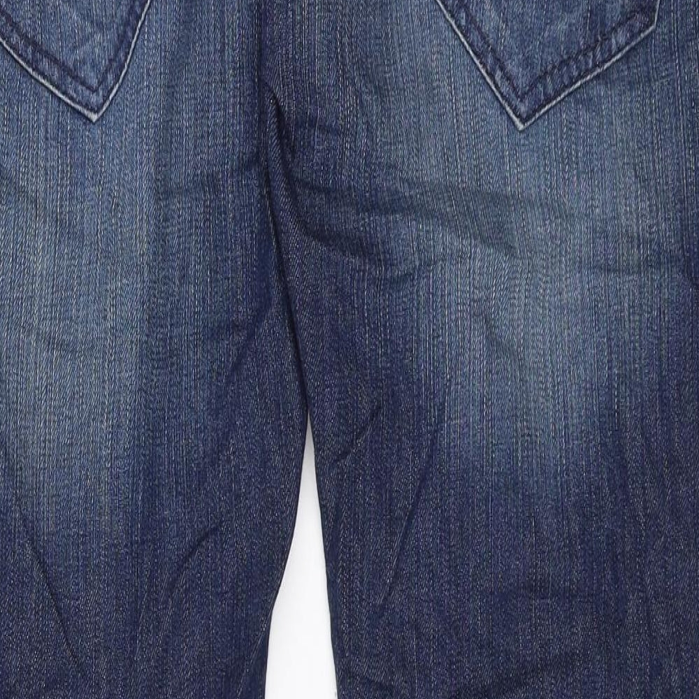 Preworn Mens Blue Cotton Straight Jeans Size 36 in Regular Zip