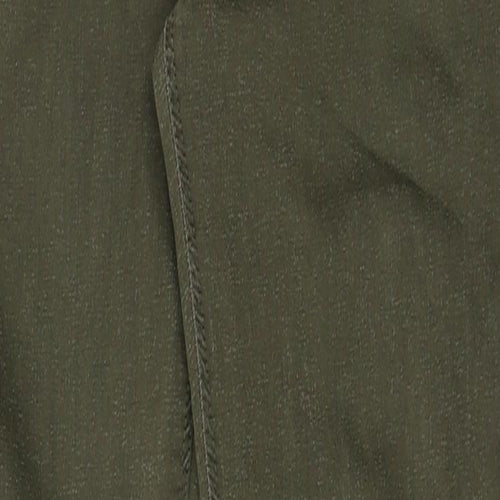 Topshop Womens Green Cotton Trousers Size 32 in Regular Zip