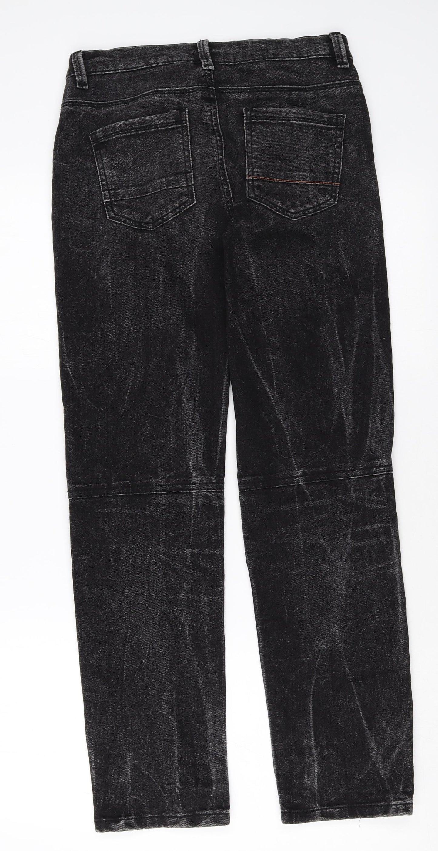 Denim Co Girls Black Cotton Straight Jeans Size 12-13 Years Regular Zip