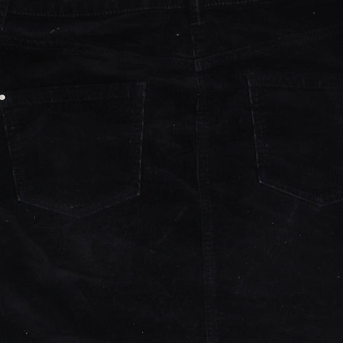 Dorothy Perkins Womens Black Cotton Straight & Pencil Skirt Size 12 Zip
