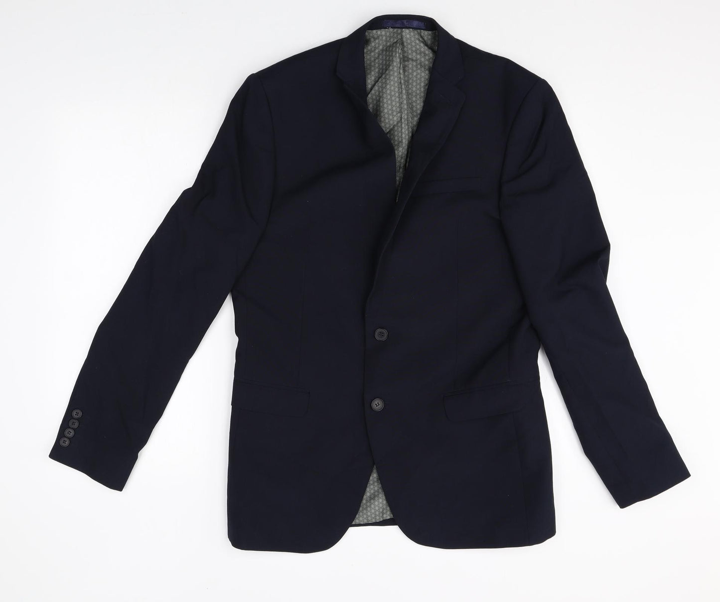 limehaus Mens Black Polyester Jacket Blazer Size 40 Regular