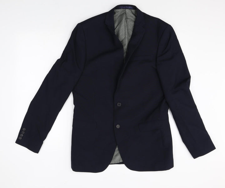 limehaus Mens Black Polyester Jacket Blazer Size 40 Regular