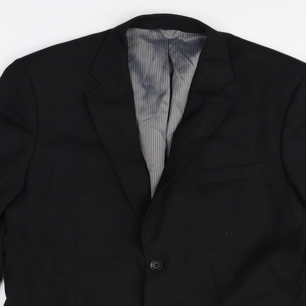 Burton Mens Black Polyester Jacket Blazer Size 42 Regular