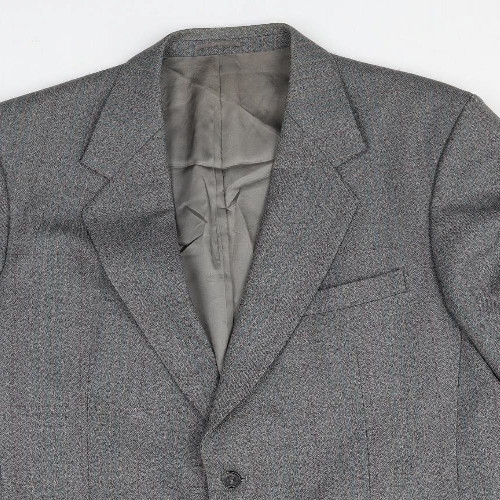 Magee Mens Grey Viscose Jacket Blazer Size 42 Regular