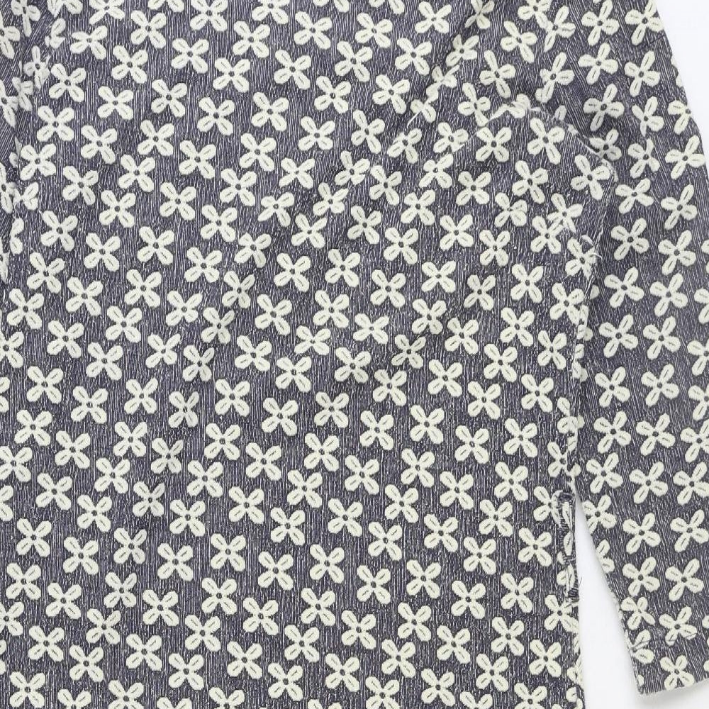 NEXT Womens Grey Floral Polyester Sheath Size 14 Boat Neck Pullover