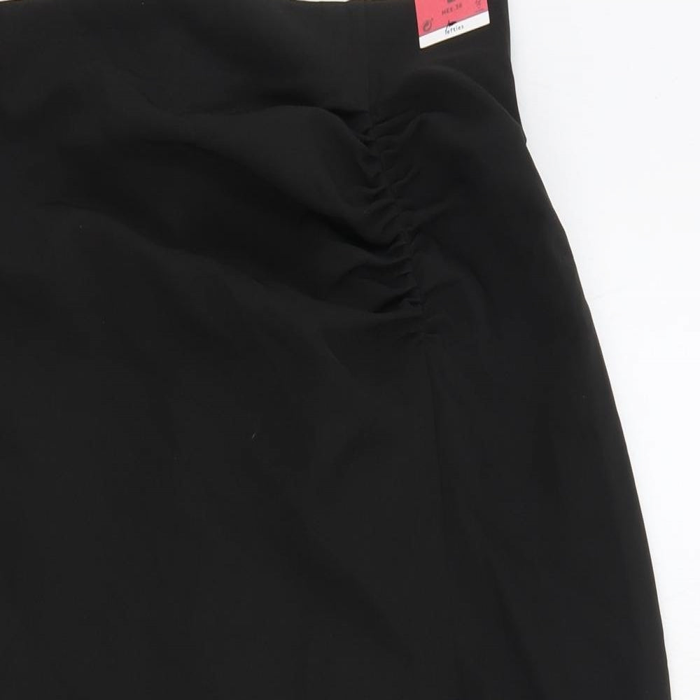 Lefties Womens Black Polyester Straight & Pencil Skirt Size L Zip