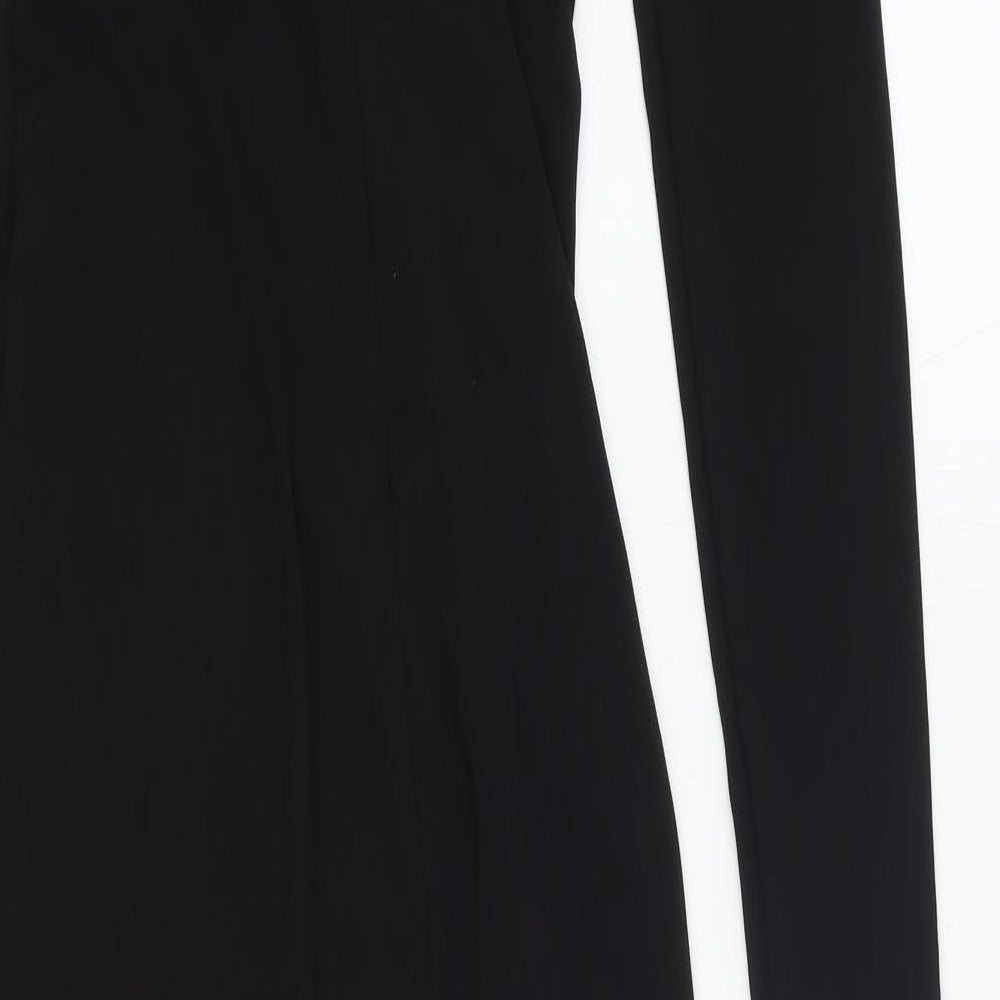 Zara Womens Black Polyester Bodycon Size XS V-Neck Zip