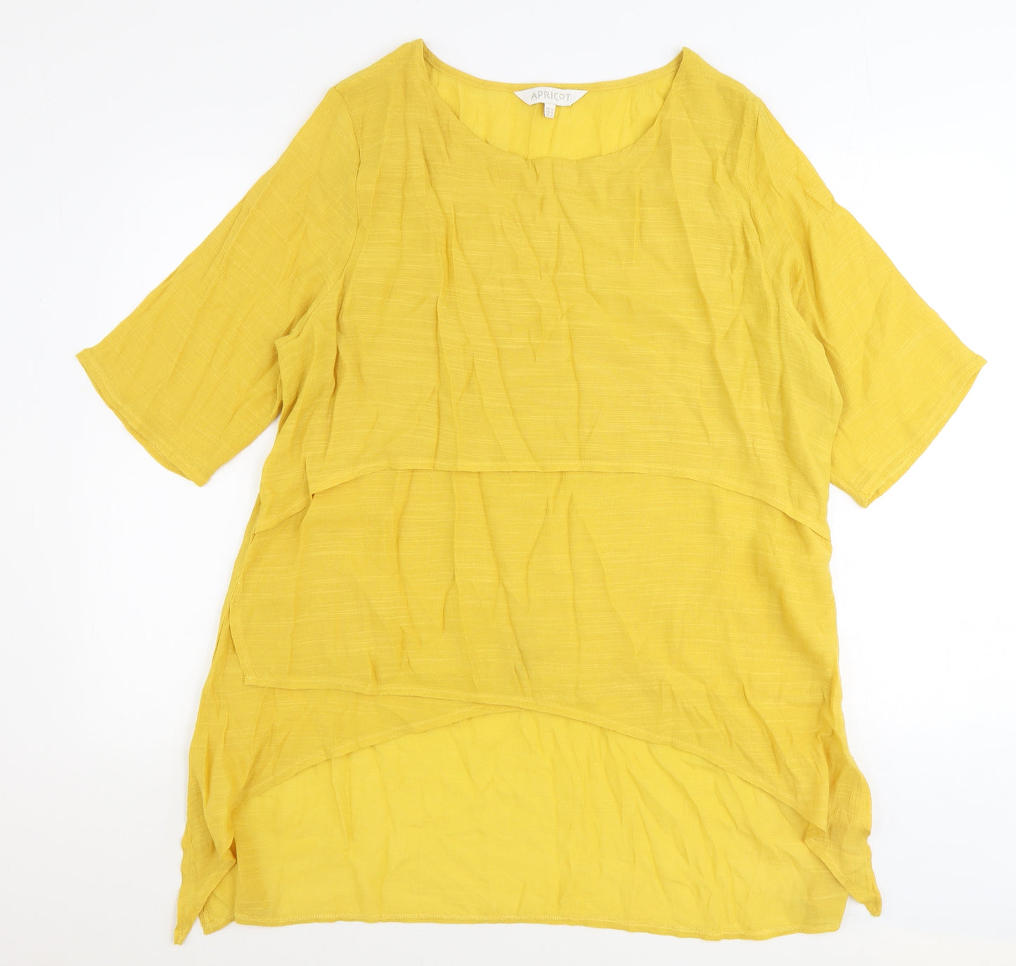 Apricot Womens Yellow Viscose Tunic Blouse Size 16 Scoop Neck