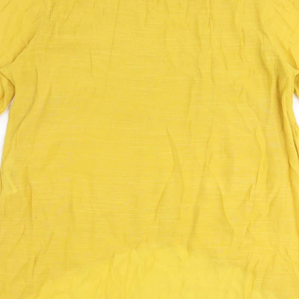 Apricot Womens Yellow Viscose Tunic Blouse Size 16 Scoop Neck