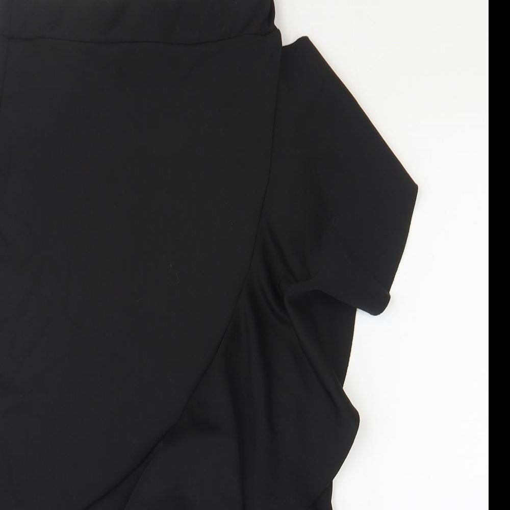 New Look Womens Black Polyester A-Line Skirt Size 8