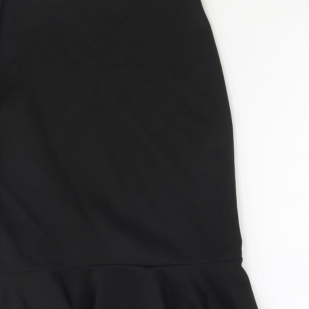 New Look Womens Black Polyester A-Line Skirt Size 8