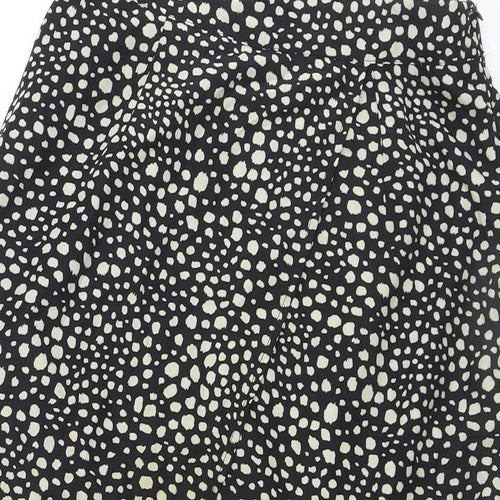 Missguided Womens Black Animal Print Polyester Wrap Skirt Size 8 Zip - Asymmetric