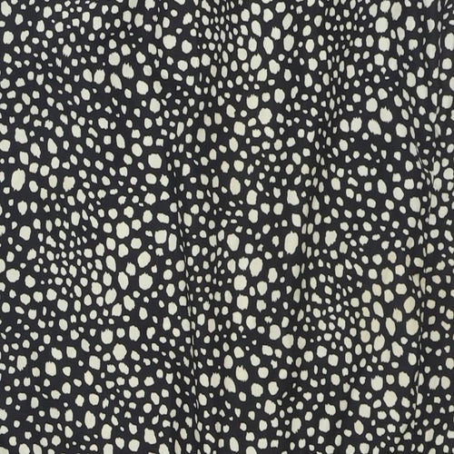 Missguided Womens Black Animal Print Polyester Wrap Skirt Size 8 Zip - Asymmetric