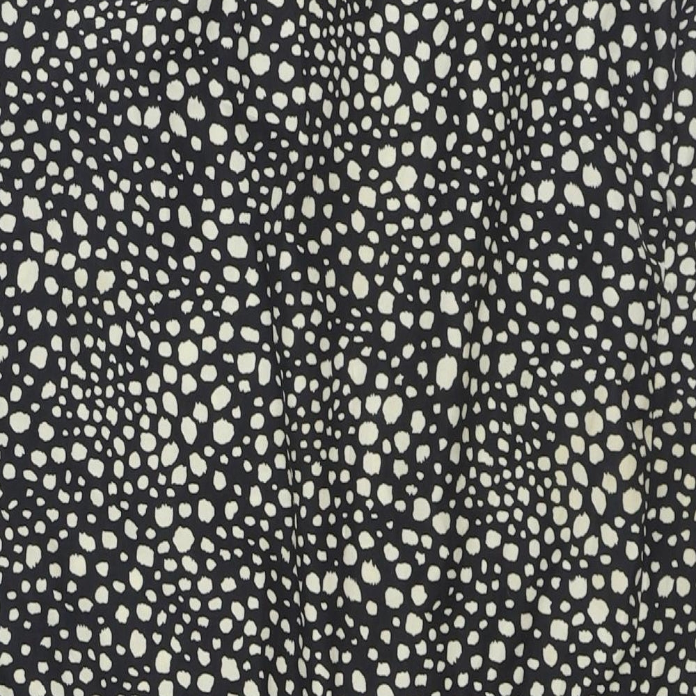 Missguided Womens Black Animal Print Polyester Wrap Skirt Size 8 Zip - Asymmetric