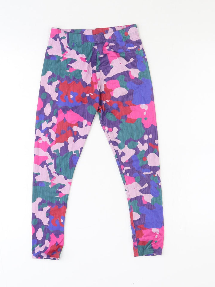 NEXT Girls Multicoloured Camouflage Polyester Jogger Trousers Size 9 Months Regular Pullover - Leggings