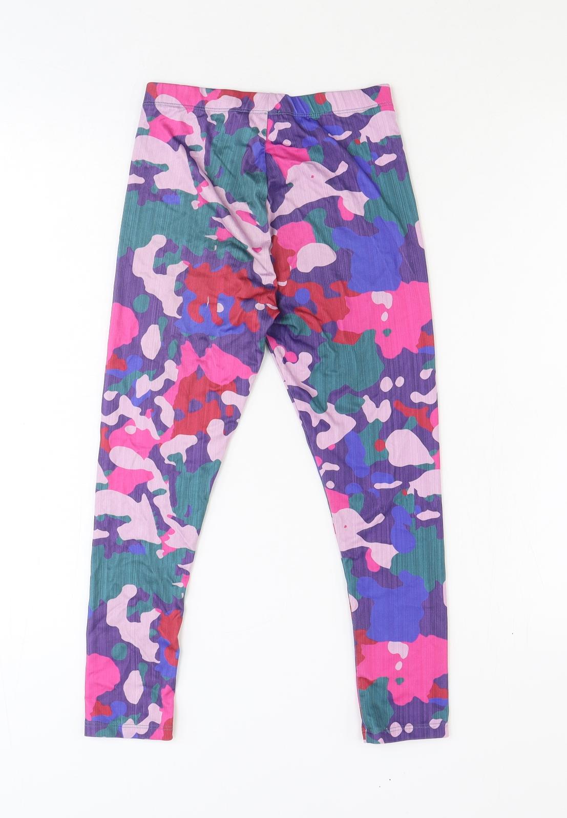 NEXT Girls Multicoloured Camouflage Polyester Jogger Trousers Size 9 Months Regular Pullover - Leggings