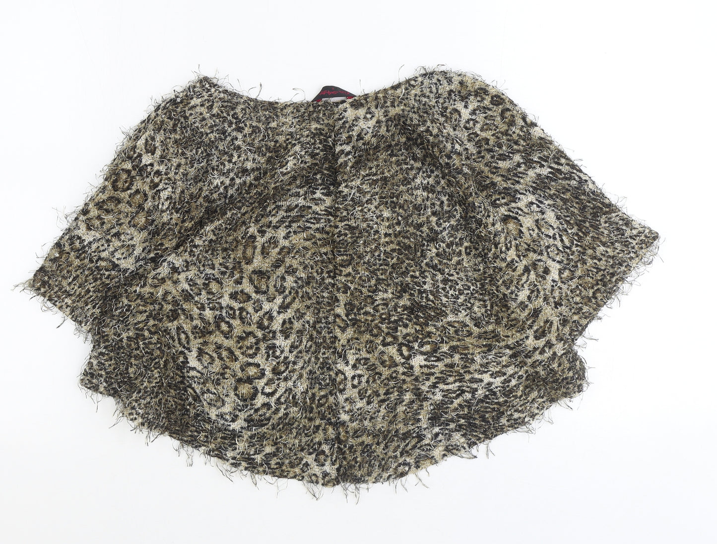 Miss Selfridge Womens Brown Boat Neck Animal Print Polyester Pullover Jumper Size 8 - Leopard print