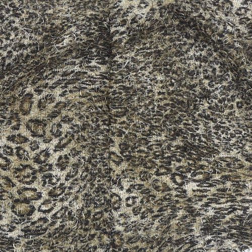 Miss Selfridge Womens Brown Boat Neck Animal Print Polyester Pullover Jumper Size 8 - Leopard print