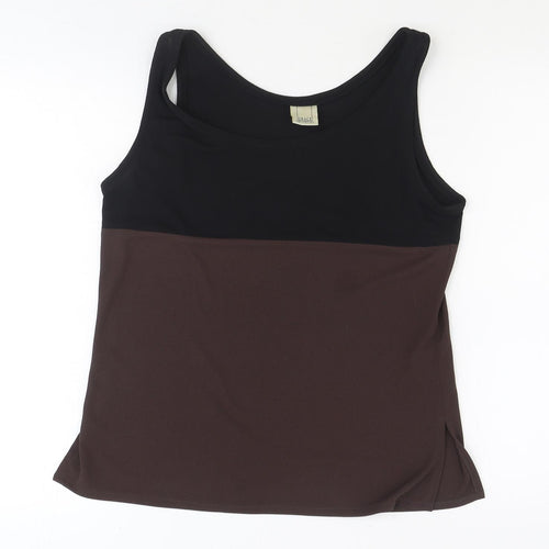 Grace Collection Womens Black Polyester Basic Tank Size 12 Scoop Neck
