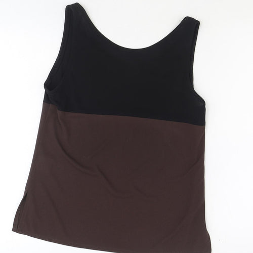 Grace Collection Womens Black Polyester Basic Tank Size 12 Scoop Neck