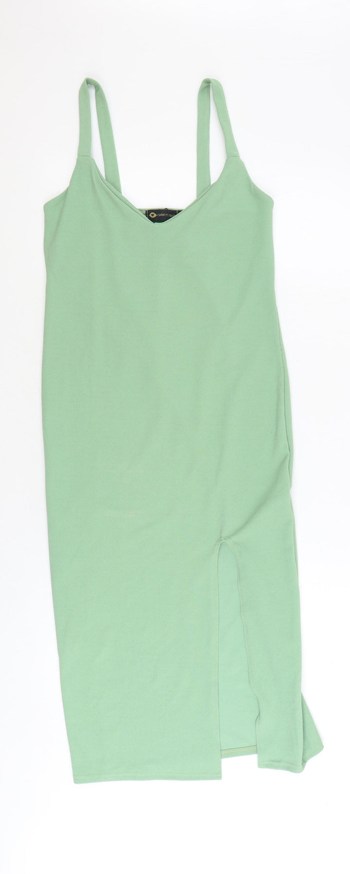 I SAW IT FIRST Womens Green Polyester Tank Dress Size 14 V-Neck Pullover