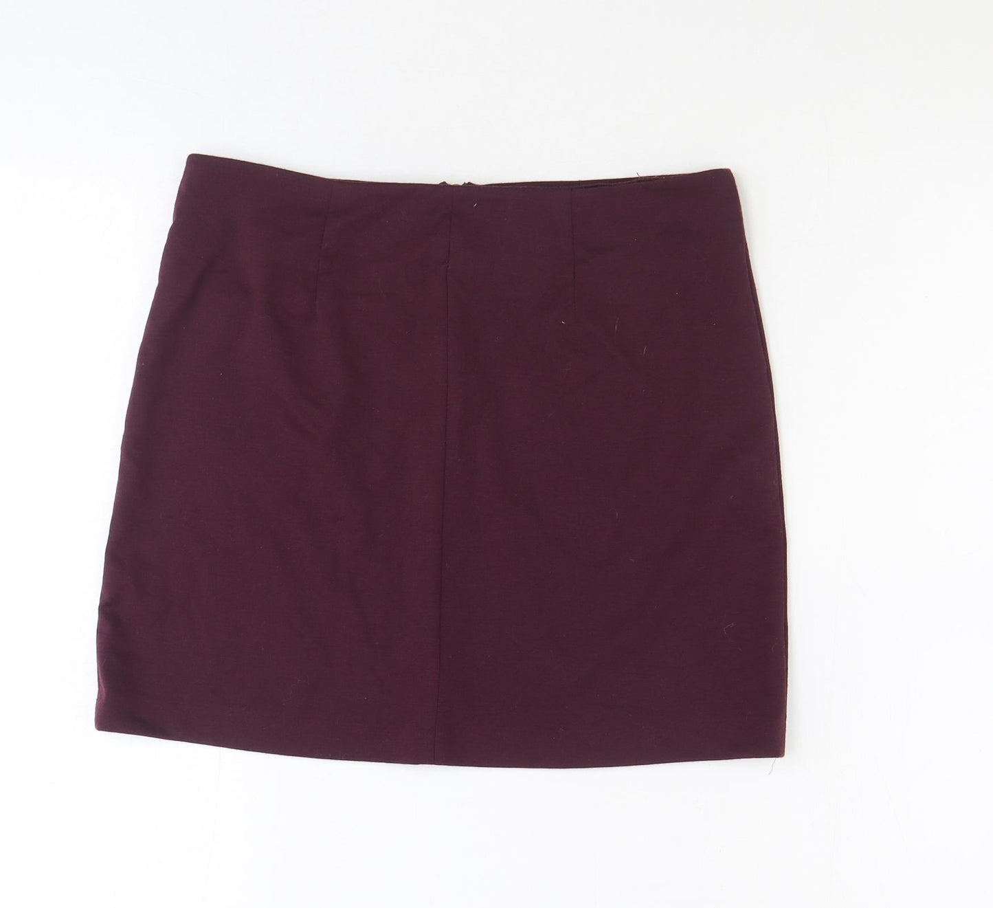 Lottie Womens Purple Polyester Mini Skirt Size 10 Zip