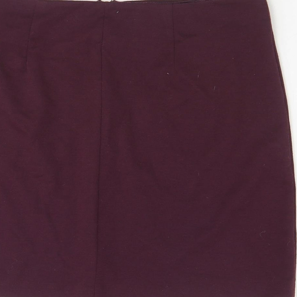 Lottie Womens Purple Polyester Mini Skirt Size 10 Zip