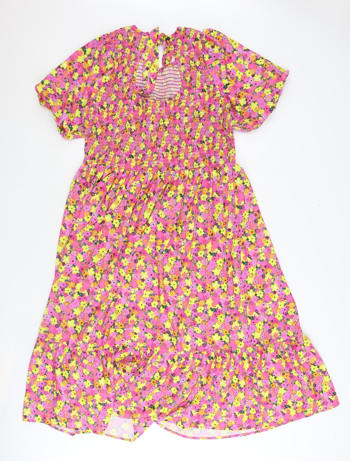 Yours Womens Multicoloured Floral Polyester A-Line Size 18 Round Neck Tie