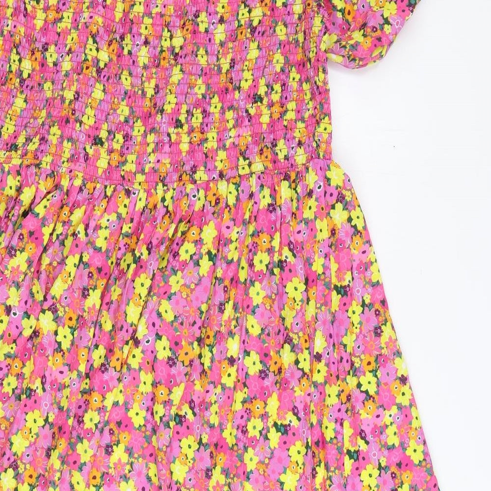 Yours Womens Multicoloured Floral Polyester A-Line Size 18 Round Neck Tie