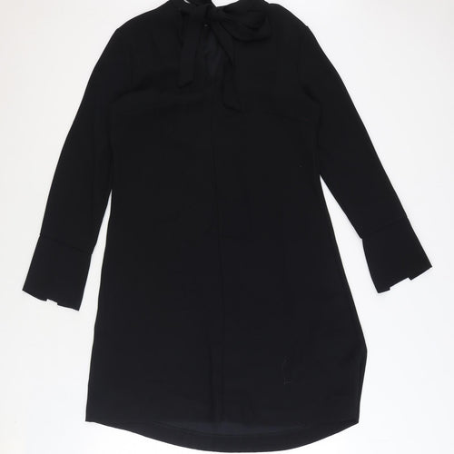 Marks and Spencer Womens Black Polyester A-Line Size 10 Mock Neck Tie