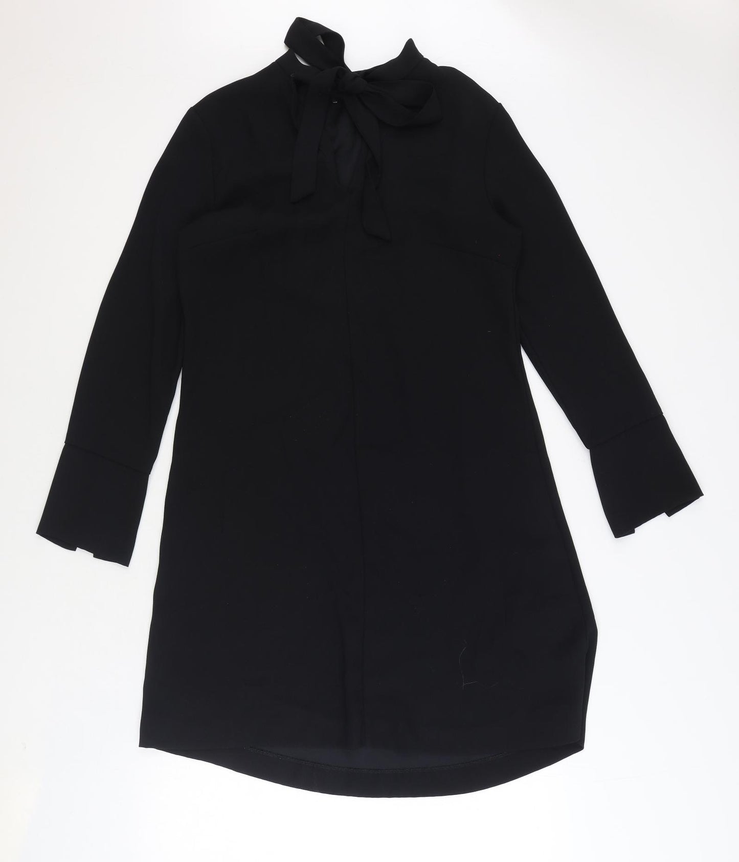 Marks and Spencer Womens Black Polyester A-Line Size 10 Mock Neck Tie