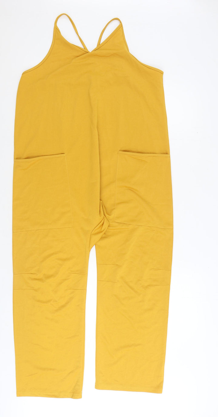 Preworn Womens Yellow Polyester Jumpsuit One-Piece Size S Pullover