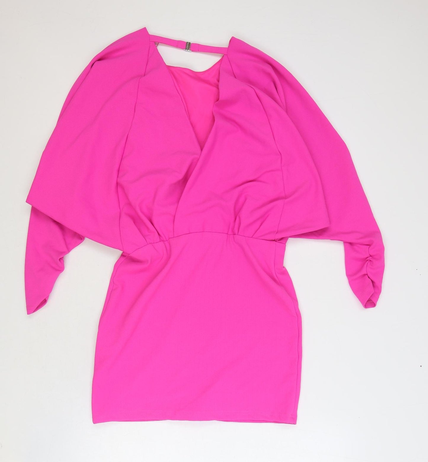 Zara Womens Pink Polyester Pencil Dress Size M Round Neck Pullover