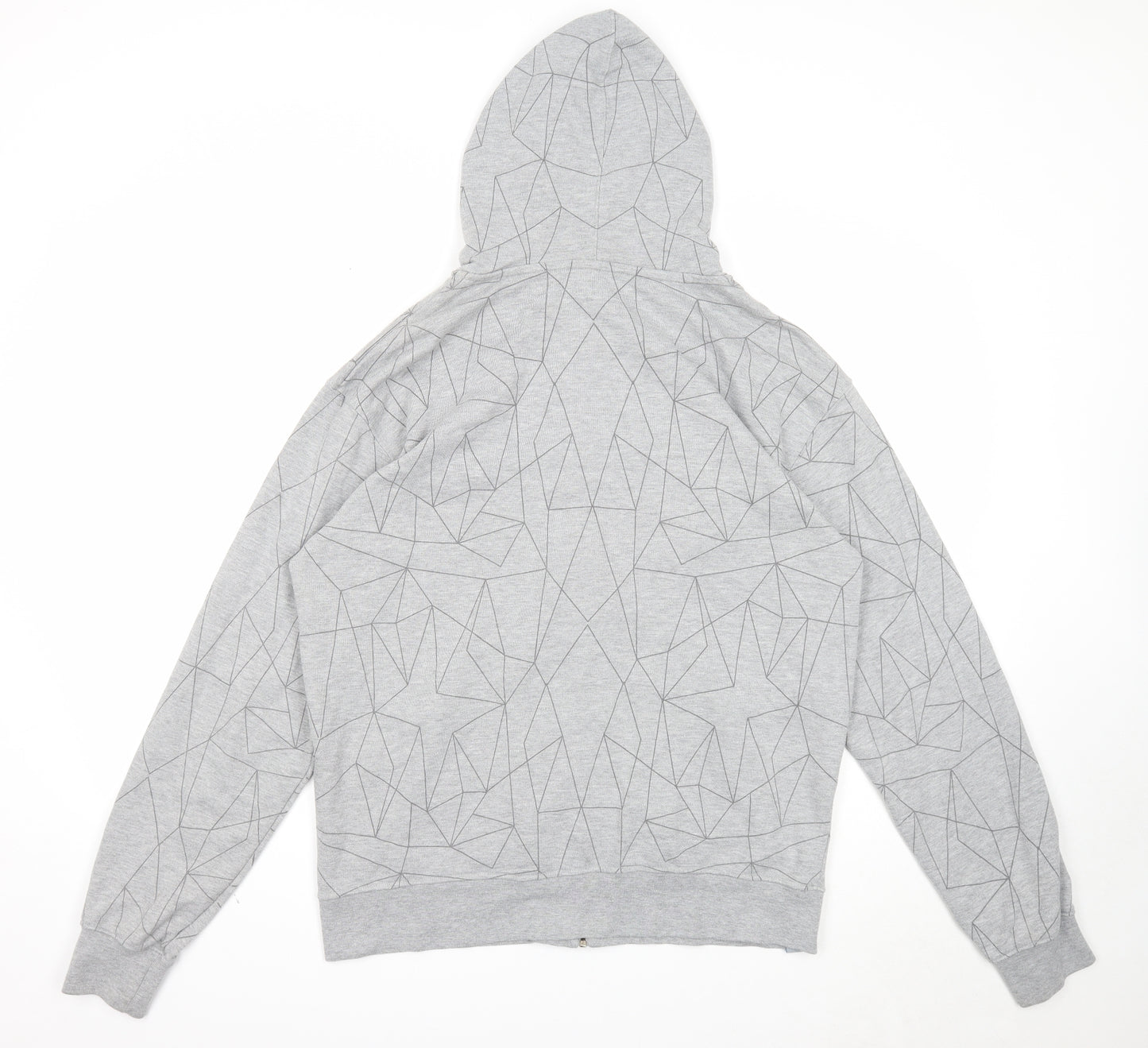 Manchester City FC Mens Grey Geometric Cotton Full Zip Hoodie Size 2XL
