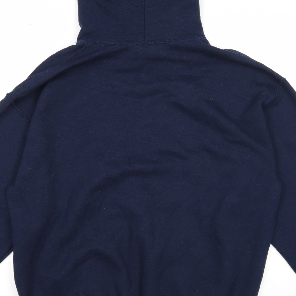 Gildan Mens Blue Cotton Pullover Hoodie Size L - England Three Lions
