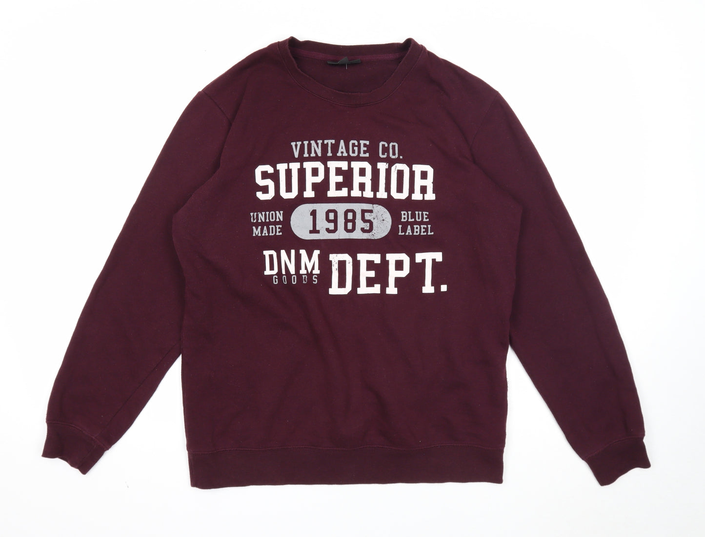 Smog Mens Purple Cotton Pullover Sweatshirt Size M