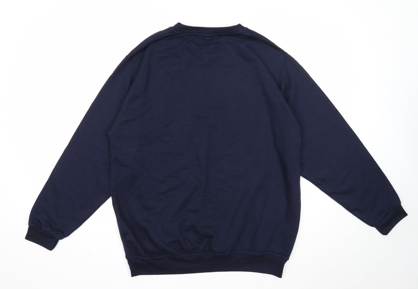 Uneek Mens Blue Cotton Pullover Sweatshirt Size L