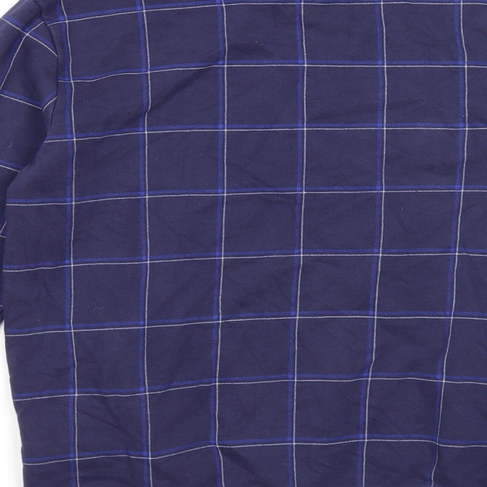 Marks and Spencer Boys Blue Check Cotton Pullover Sweatshirt Size 12-13 Years Pullover