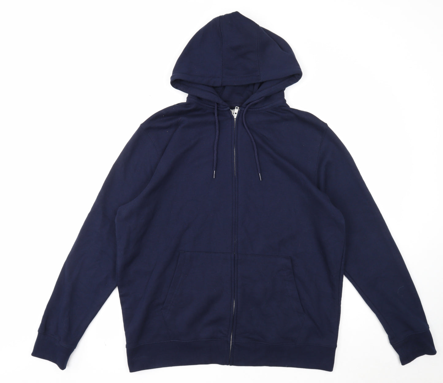 George Mens Blue Cotton Full Zip Hoodie Size XL