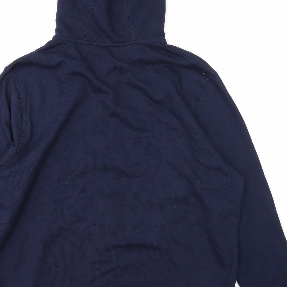 George Mens Blue Cotton Full Zip Hoodie Size XL