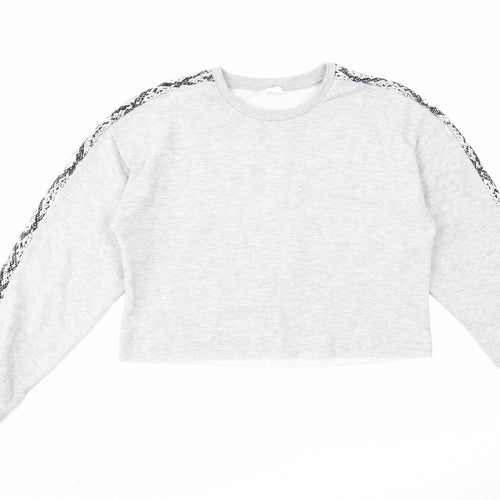 Candy Couture Girls Grey Cotton Pullover Sweatshirt Size 15 Years Pullover