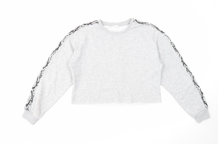 Candy Couture Girls Grey Cotton Pullover Sweatshirt Size 15 Years Pullover