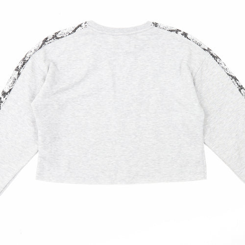 Candy Couture Girls Grey Cotton Pullover Sweatshirt Size 15 Years Pullover
