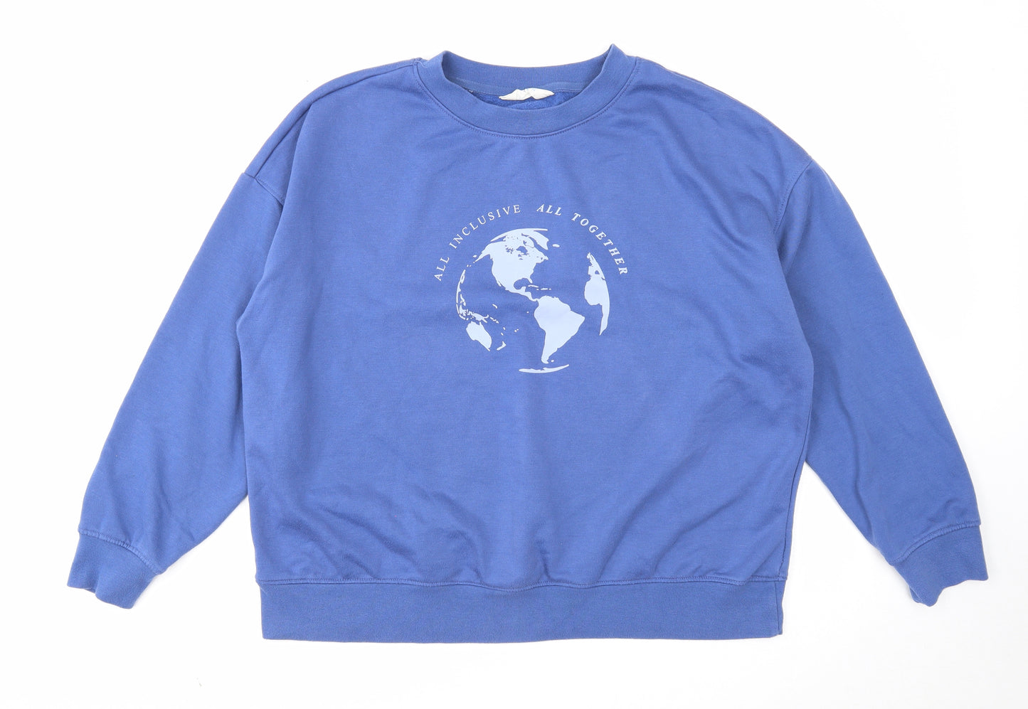 Primark Womens Blue Cotton Pullover Sweatshirt Size 14 Pullover - All Inclusive All Together
