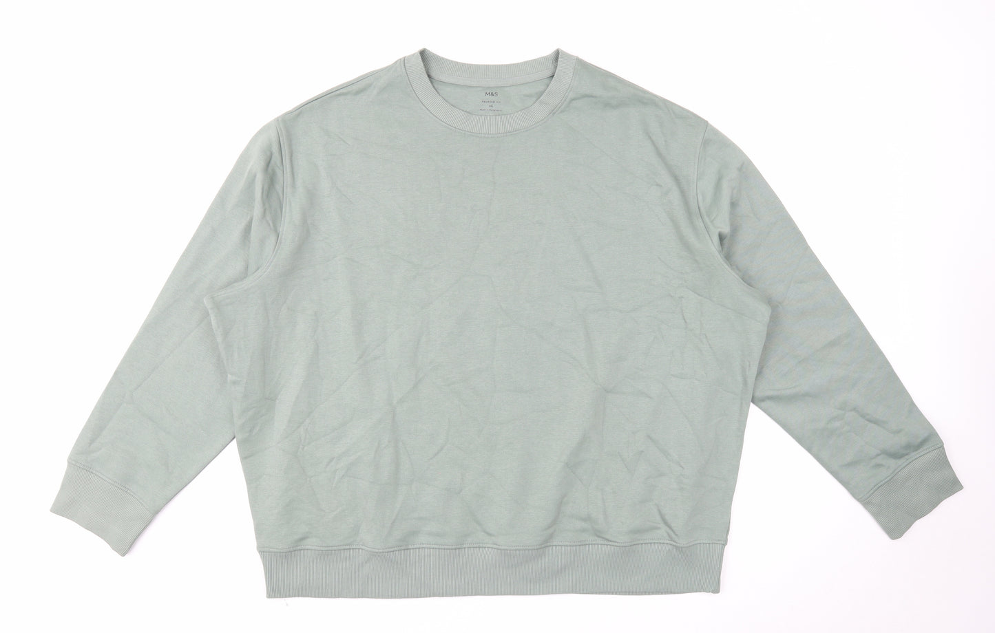 Marks and Spencer Mens Green Cotton Pullover Sweatshirt Size 3XL