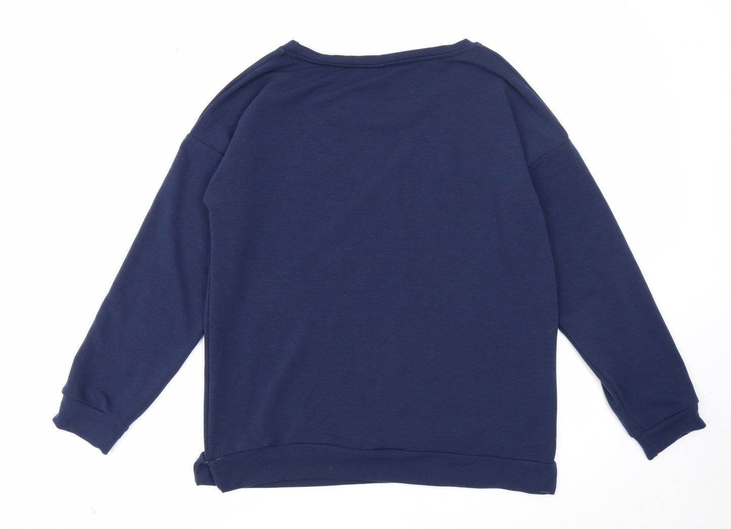 Preworn Womens Blue Polyester Pullover Sweatshirt Size L Pullover