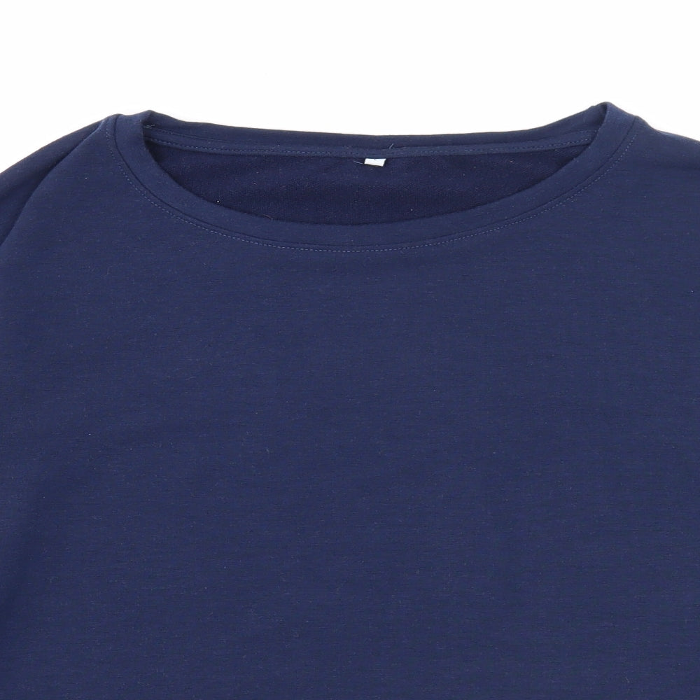 Preworn Womens Blue Polyester Pullover Sweatshirt Size L Pullover