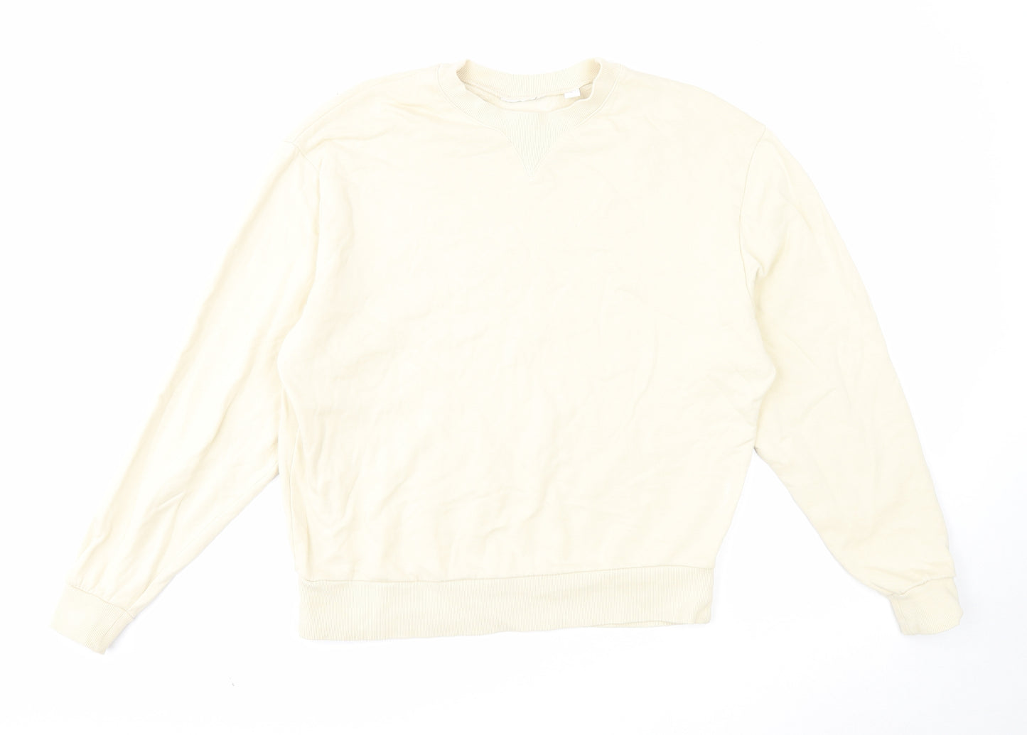 COLLUSION Mens Beige Cotton Pullover Sweatshirt Size XS